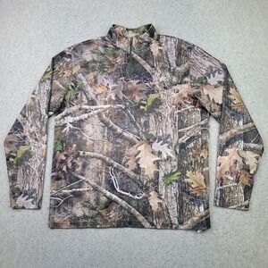 Cabelas Hunting 1/4 Zip Pullover Mens L Kanati Camo Lightweight Performance